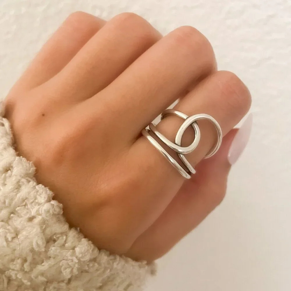 925 Sterling Silver Knot Ring Dainty Ring Twist Ring Minimalist Ring Band - Picture 1 of 10